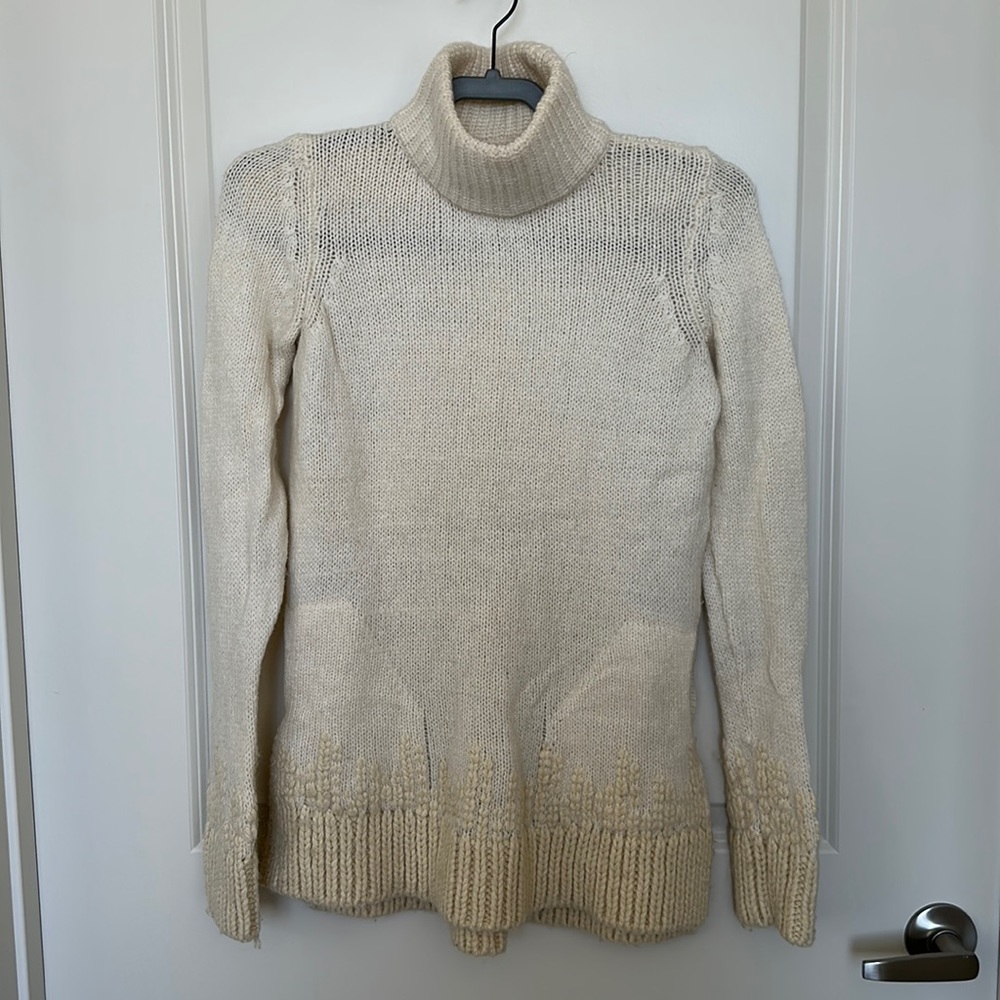 Anthropologie, Sleeping on Snow, cream turtleneck sweater